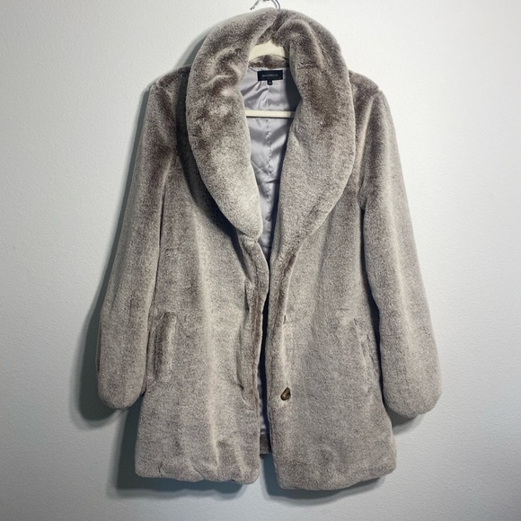 Revolve MAJORELLE Brinley Faux Fur Collared Boho Coat Jacket Arctic Size S - Picture 2 of 7